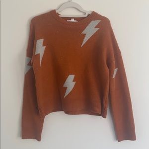 Orange Lightning Bolt Sweater